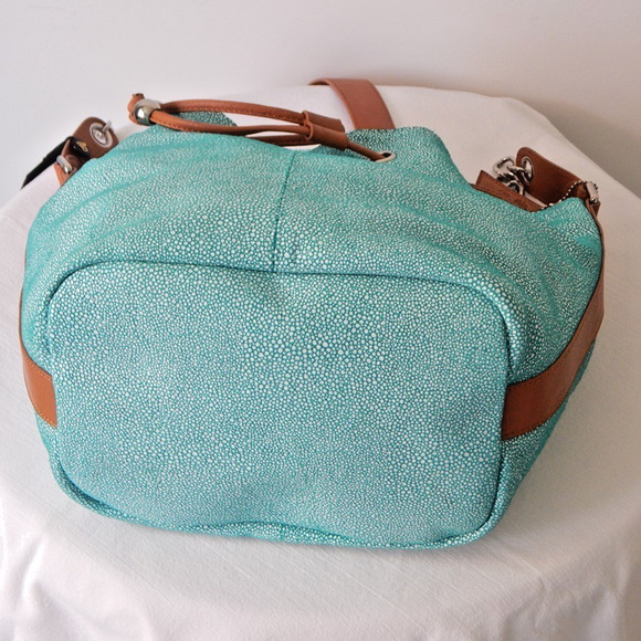 SORIAL New York Python Leather Drawstring Mint Bucket Bag with Pouch NWT - Picture 14 of 16